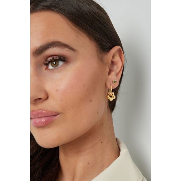 Studs Puffy Daisy Hoop Earrings - One Size - Picture 7 of 8